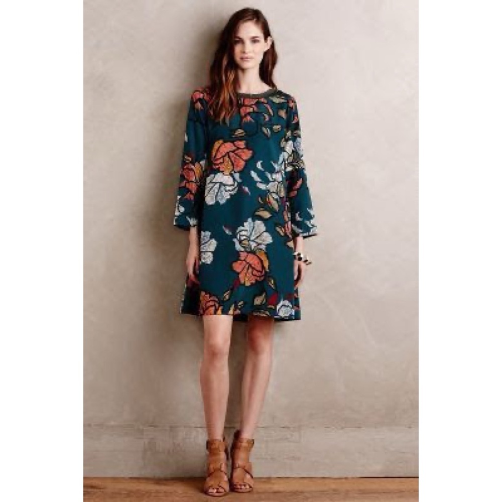 🎉 HP! ❤️ Anthropologie x Maeve Vintage ‘Sketched Flowers’ Tunic Dress